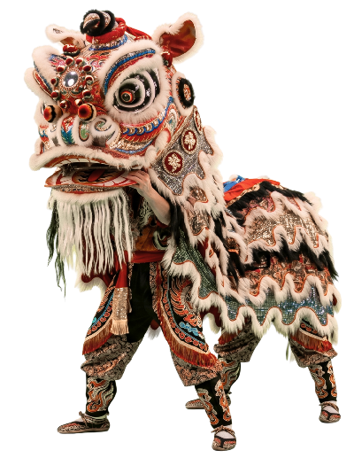 León chino tradicional de danza del león, símbolo de la cultura china y las celebraciones del Año Nuevo Chino